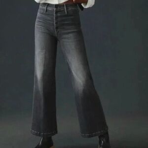 MOTHER Jeans ☆ Pixie Sailor Wide Leg Button Fly BOHO 70's ☆ Black Wash ☆ Size 34